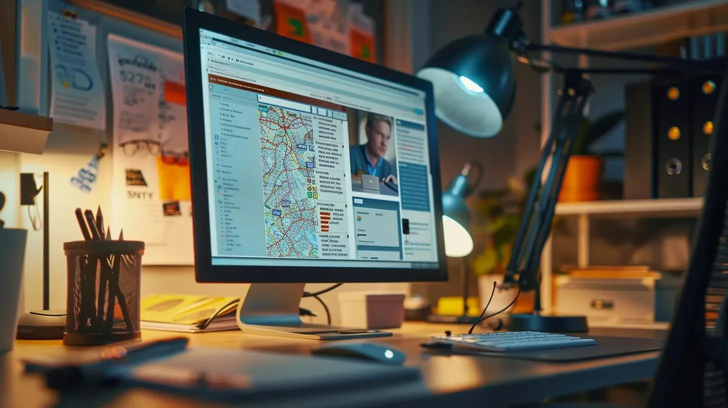 Finding the Best Local Pest Control Services for Your Needs 2 a modern office setting featuring a computer screen displaying a search engine with highlighted local pest control services, surrounded by printed reviews and a notebook filled with neighbor recommendations, all under bright, focused lighting to emphasize the pursuit of reliable pest extermination solutions.