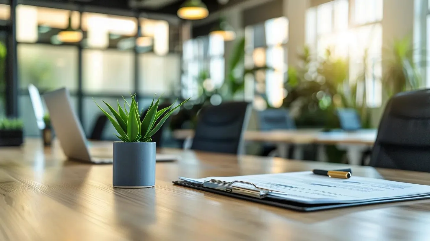 Finding the Best Local Pest Control Services for Your Needs 6 a sleek, modern office environment showcases a professional pest control service meeting, featuring detailed contracts and transparent discussions among team members, emphasizing the importance of service quality and follow-up procedures.