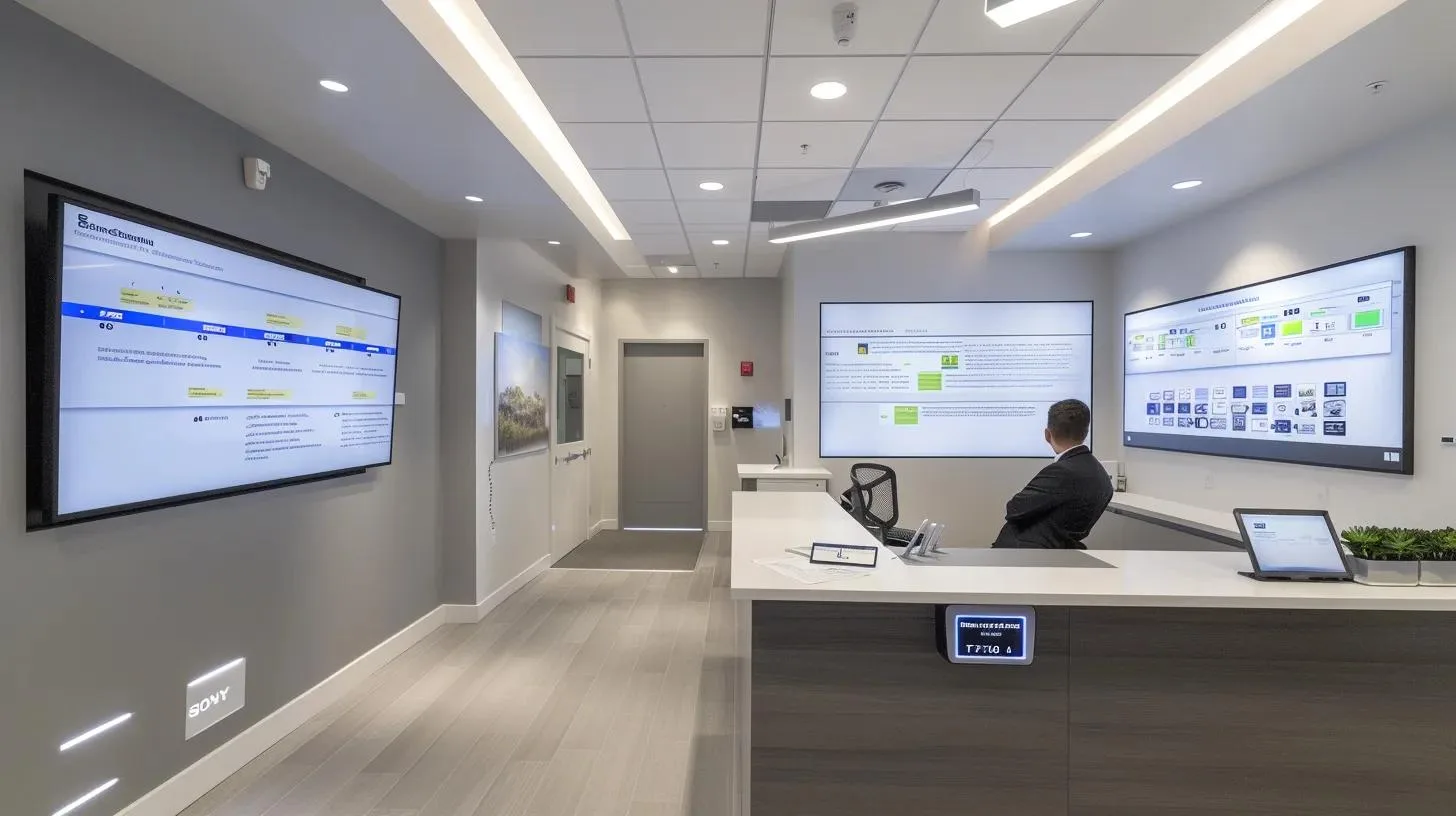 Effective Residential Pest Management Solutions in Coral Gables 2 a modern, brightly lit pest control office in coral gables, featuring a sleek desk with pest management tools, charts of various pest species on the walls, and an attentive professional discussing integrated pest management strategies with a concerned homeowner.