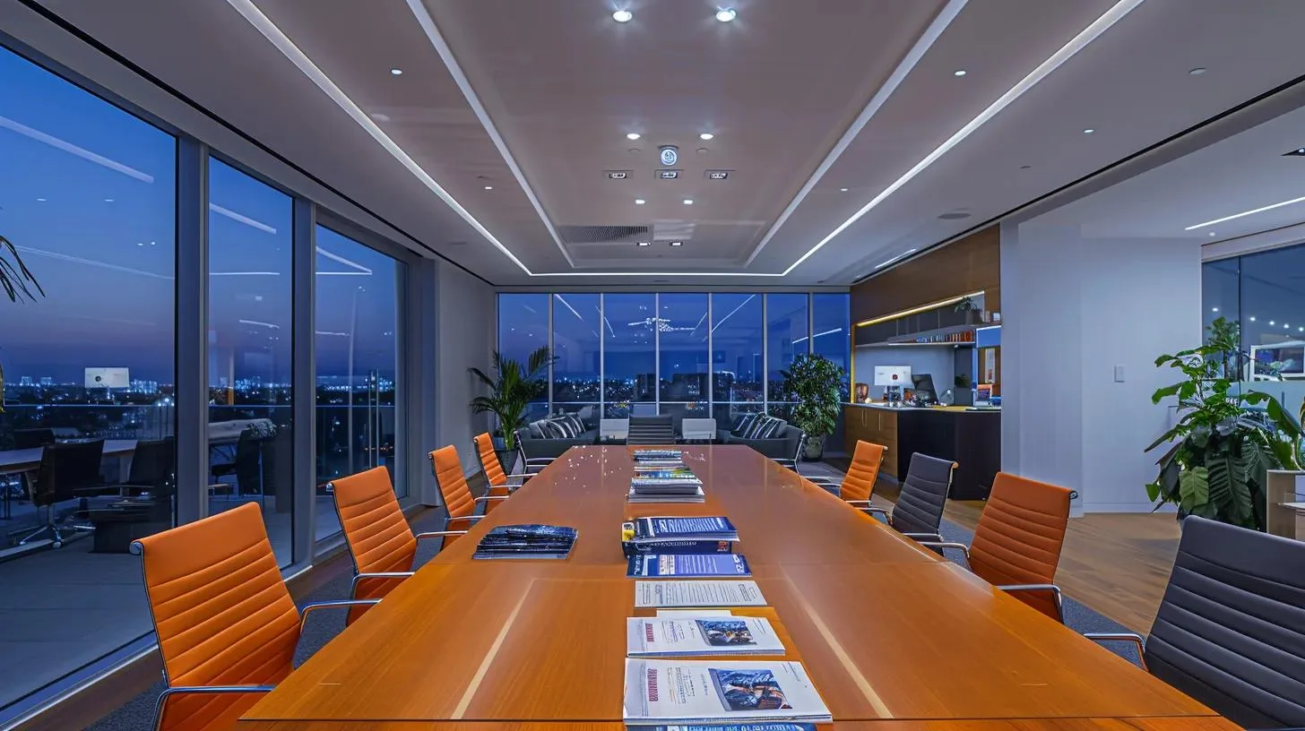 Effective Residential Pest Management Solutions in Coral Gables 4 a modern coral gables office space featuring a sleek conference table with pest management brochures spread out, illuminated by bright overhead lighting, conveying a professional approach to addressing residential pest control inquiries.