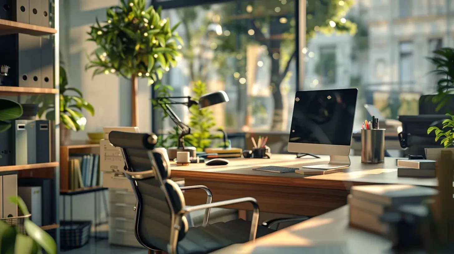 Important Facts About Summer Pests You Should Consider 5 a modern office environment showcases a sleek workspace with pest control tools neatly arranged on a polished desk, emphasizing a proactive strategy in maintaining a pest-free summer.