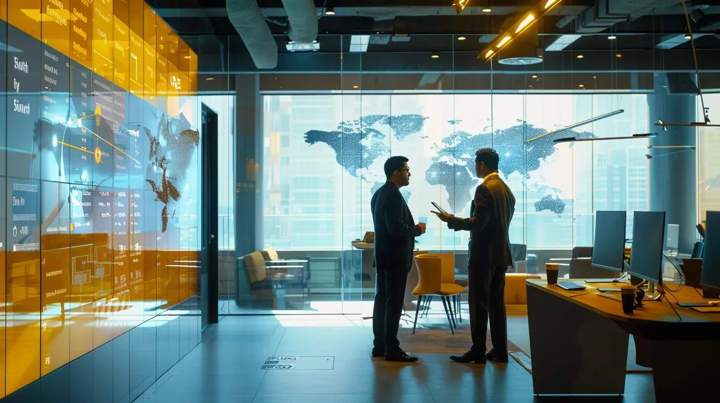 Affordable Mosquito Control Services Near Me This Summer 4 a modern urban office space showcases a professional in a crisp business attire discussing mosquito control service options with a client, surrounded by digital screens displaying pricing plans and treatment strategies, illuminated by focused led lighting.