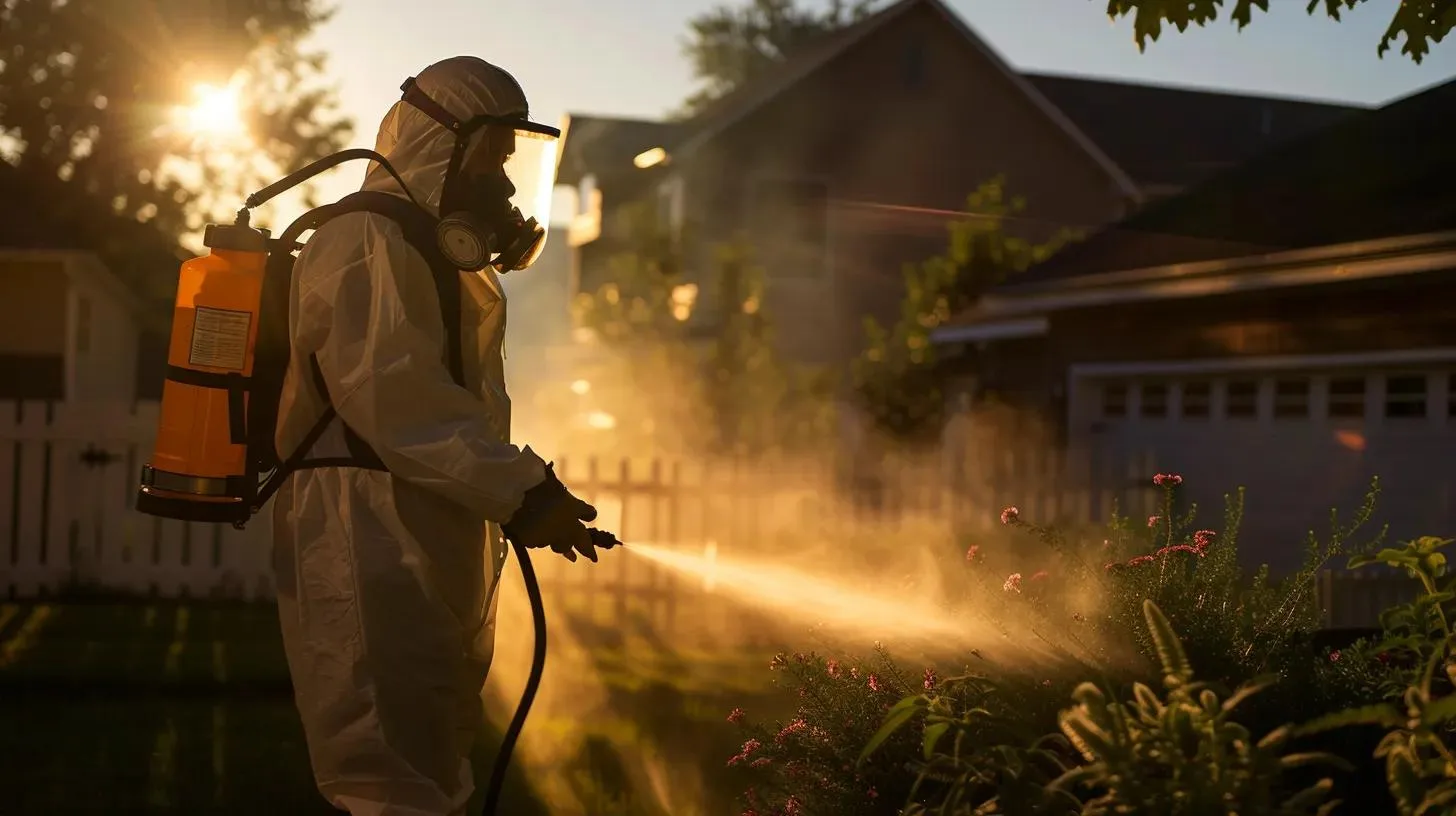 Affordable Mosquito Control Services Near Me This Summer 12 a professional mosquito control technician, equipped with safety gear and precision spraying equipment, meticulously calibrates targeted insecticides in a residential backyard during dusk to ensure effective treatment with minimal exposure.